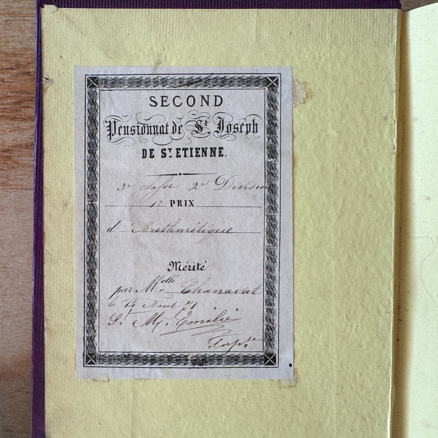 Antique Purple French Book Bundle With Gilt Embossed Covers and School Prize Labels - Pretty Old Books