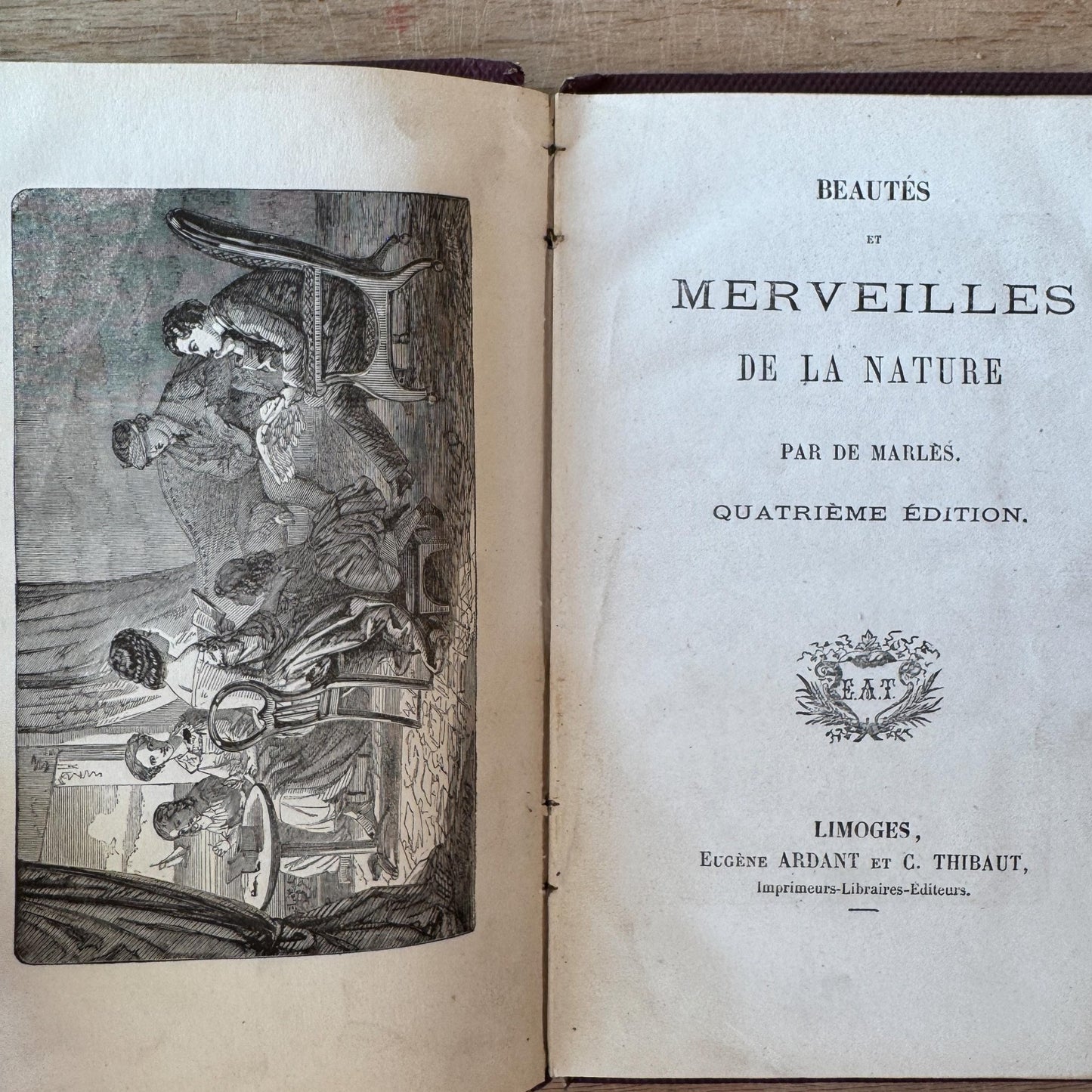 Antique Purple French Book Bundle With Gilt Embossed Covers and School Prize Labels - Pretty Old Books