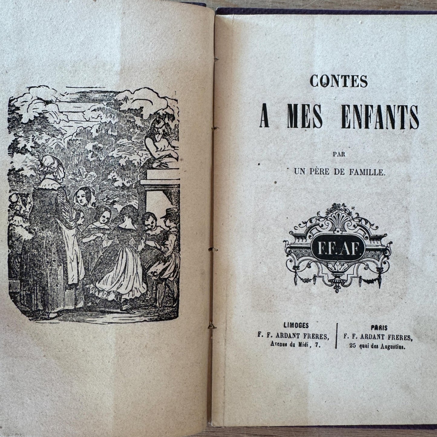 Antique Purple French Book Bundle With Gilt Embossed Covers and School Prize Labels - Pretty Old Books