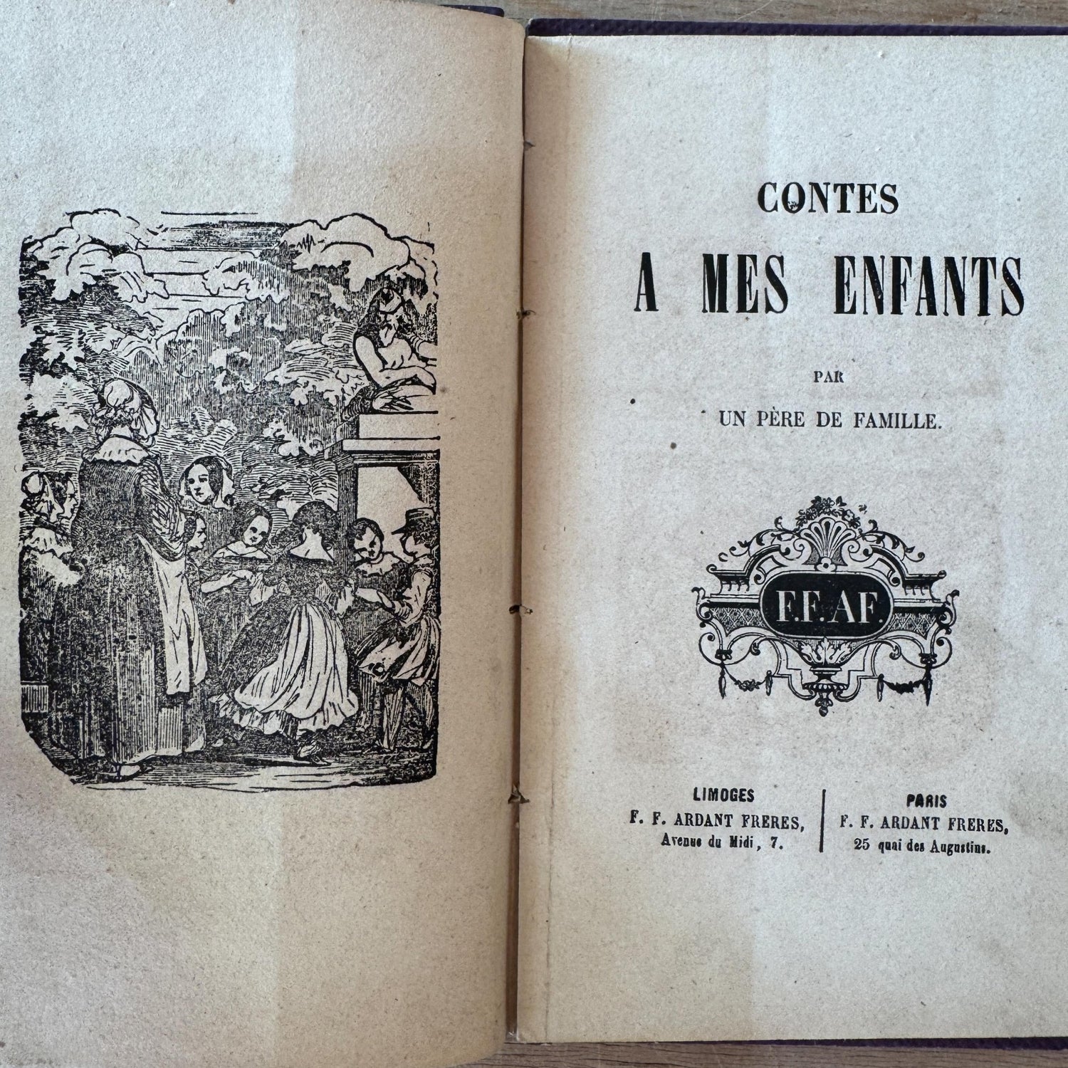 Antique Purple French Book Bundle With Gilt Embossed Covers and School Prize Labels - Pretty Old Books