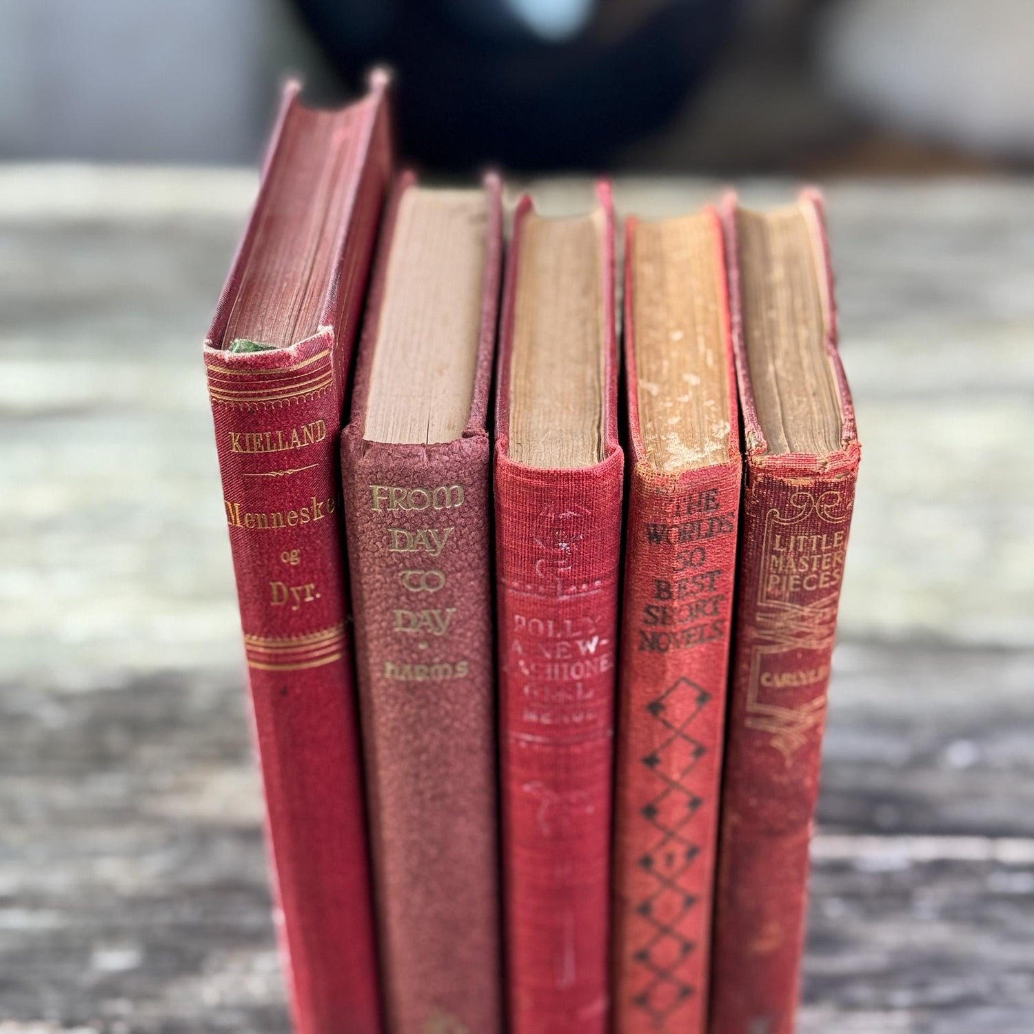 Antique Red Mini Book Bundle - Pretty Old Books