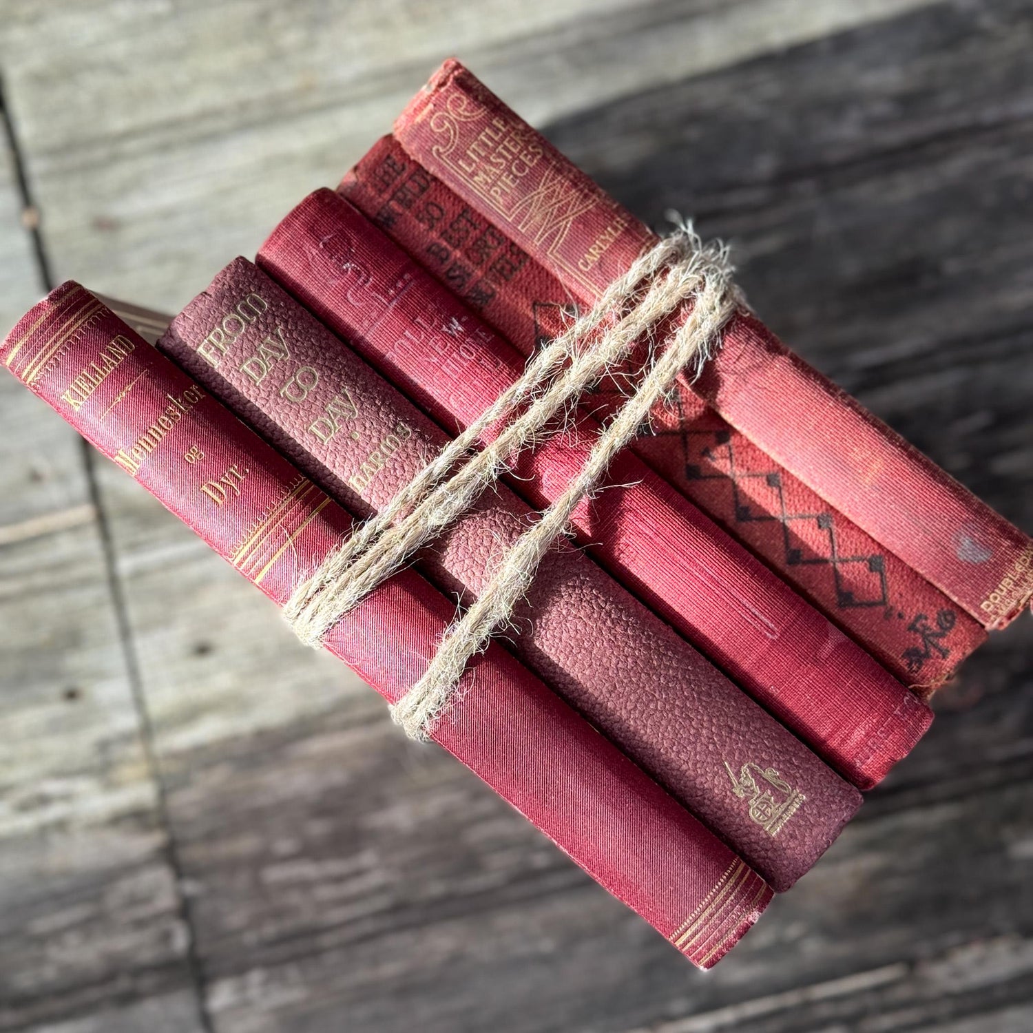 Antique Red Mini Book Bundle - Pretty Old Books