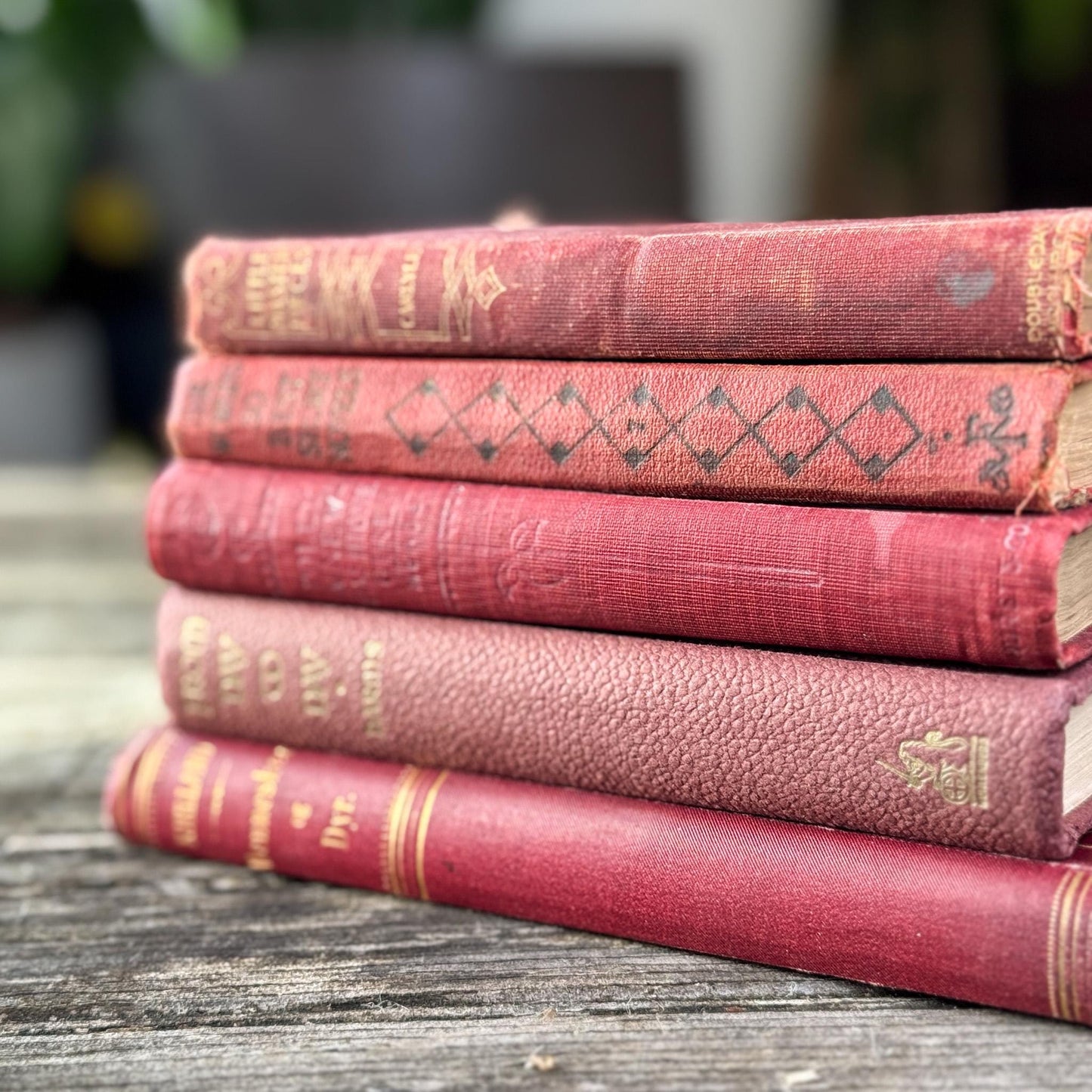 Antique Red Mini Book Bundle - Pretty Old Books