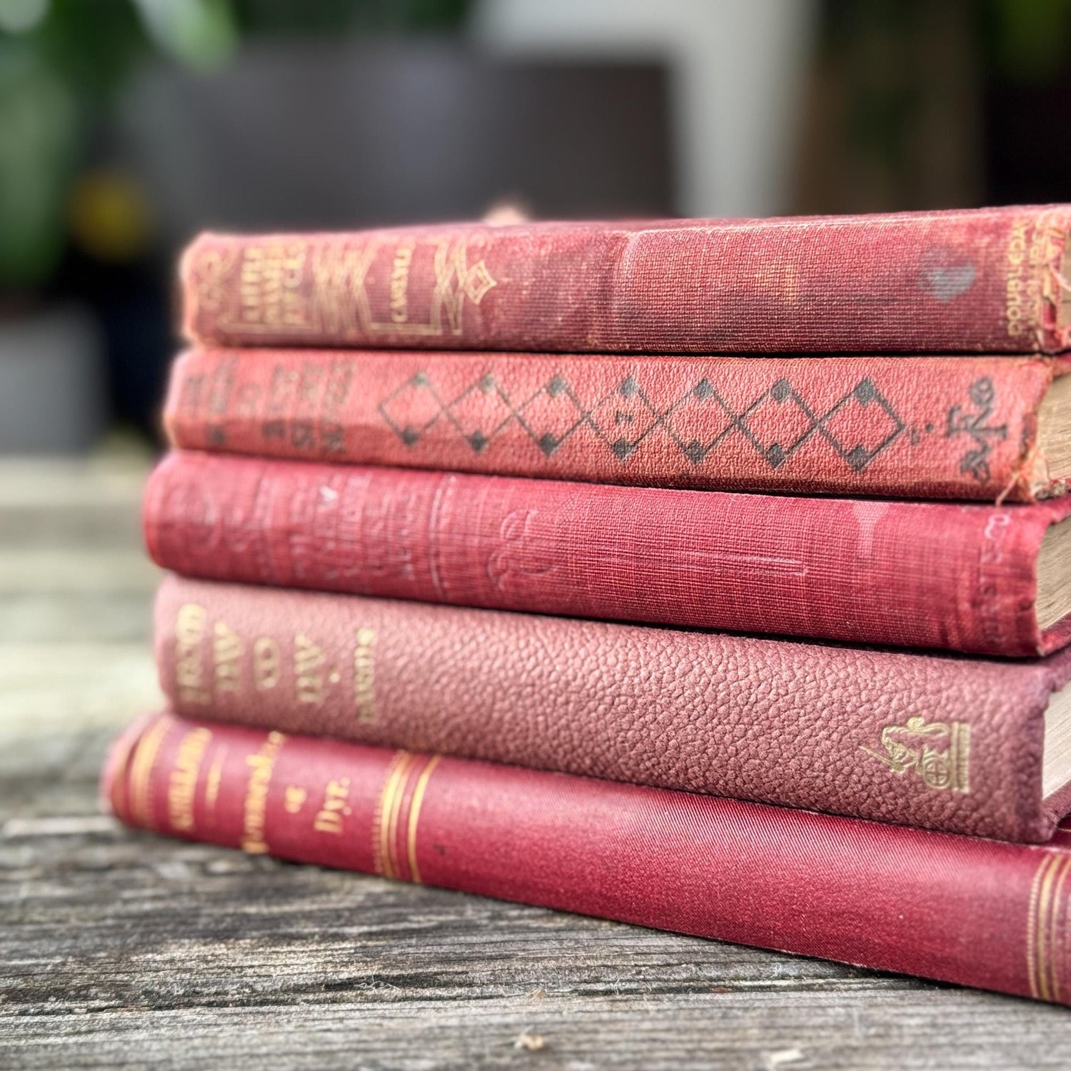Antique Red Mini Book Bundle - Pretty Old Books