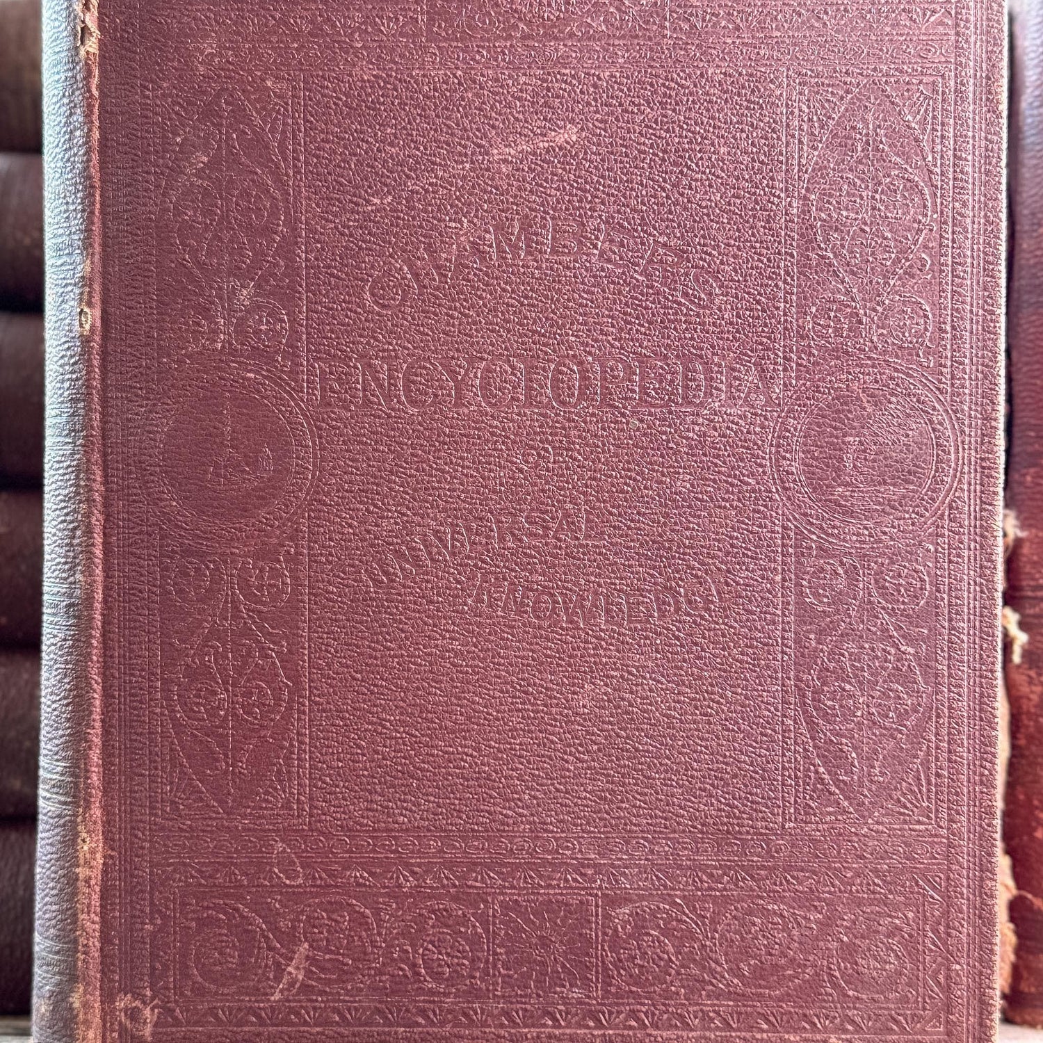 Antique Rust Red Chambers's Encyclopedia: A Dictionary of Universal Knowledge For the People, 1889, Complete 8 Volume Set - Pretty Old Books