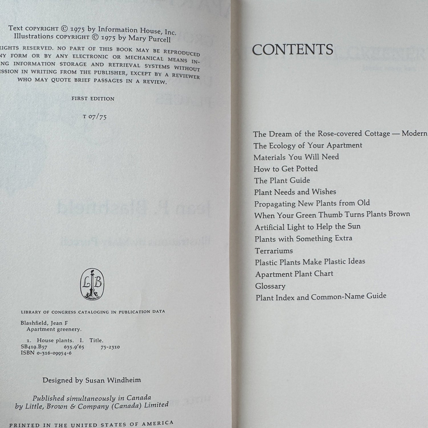 Apartment Greenery, Jean F. Blashfield, 1975 - Pretty Old Books