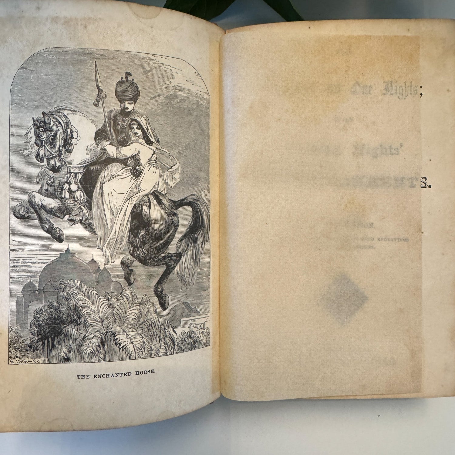 Arabian Nights' Entertainments, 1800s, Ornate Antique Hardcover - Pretty Old Books