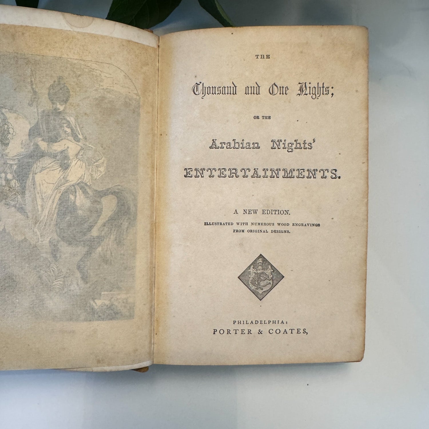 Arabian Nights' Entertainments, 1800s, Ornate Antique Hardcover - Pretty Old Books