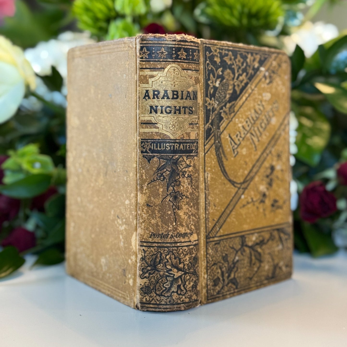 Arabian Nights' Entertainments, 1800s, Ornate Antique Hardcover - Pretty Old Books