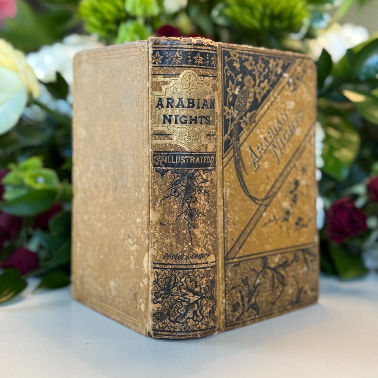 Arabian Nights' Entertainments, 1800s, Ornate Antique Hardcover - Pretty Old Books