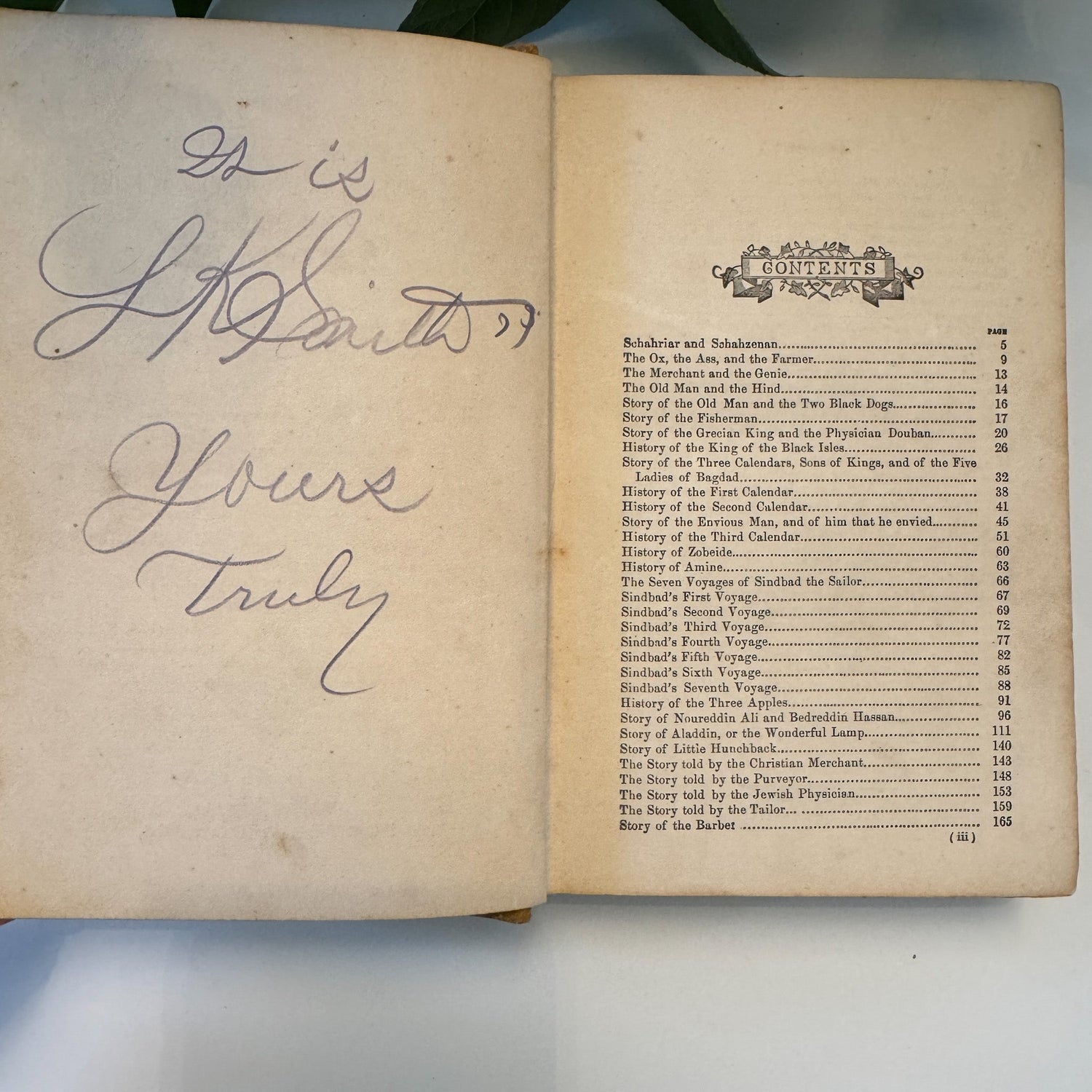 Arabian Nights' Entertainments, 1800s, Ornate Antique Hardcover - Pretty Old Books