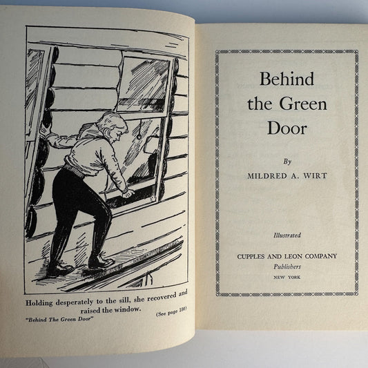 Behind the Green Door, Mildred A. Wirt, 1958 Juvenile Mystery - Pretty Old Books