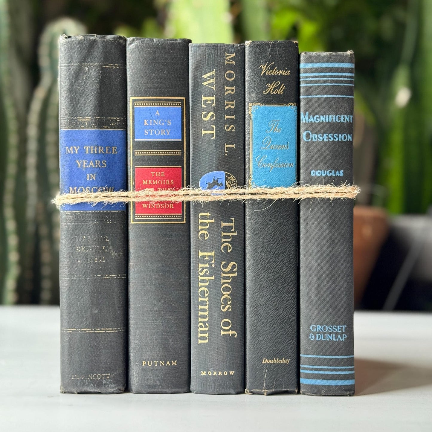 Black and Blue Mid Century Modern Decorative Books for Display - Pretty Old Books