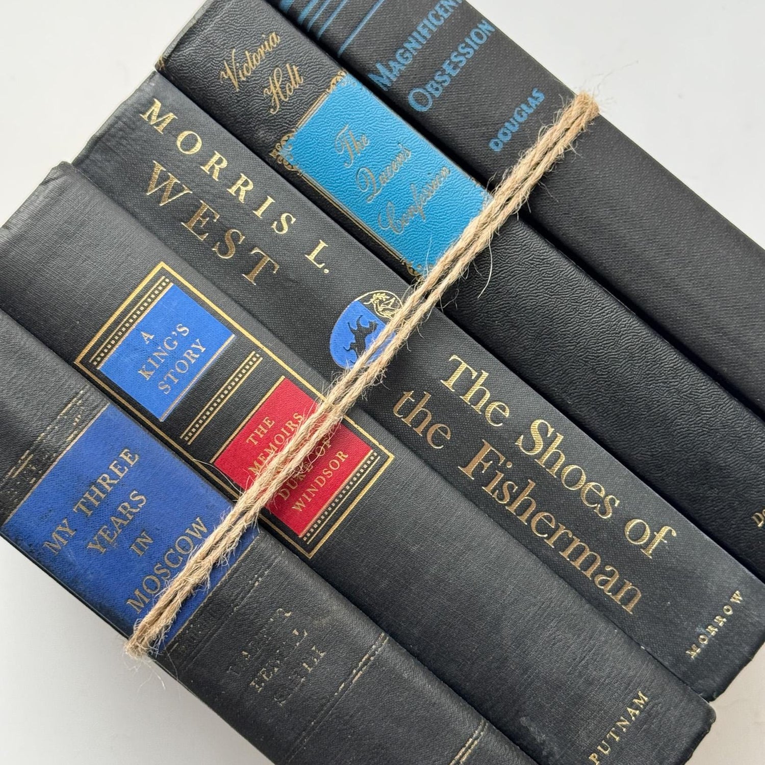 Black and Blue Mid Century Modern Decorative Books for Display - Pretty Old Books