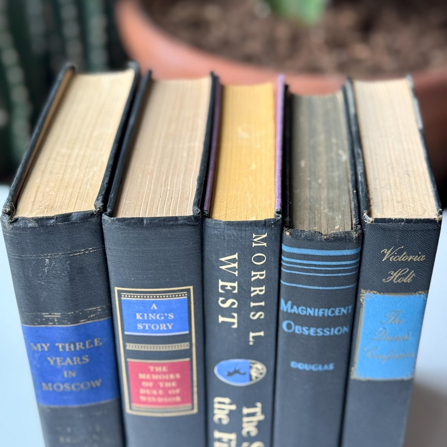 Black and Blue Mid Century Modern Decorative Books for Display - Pretty Old Books