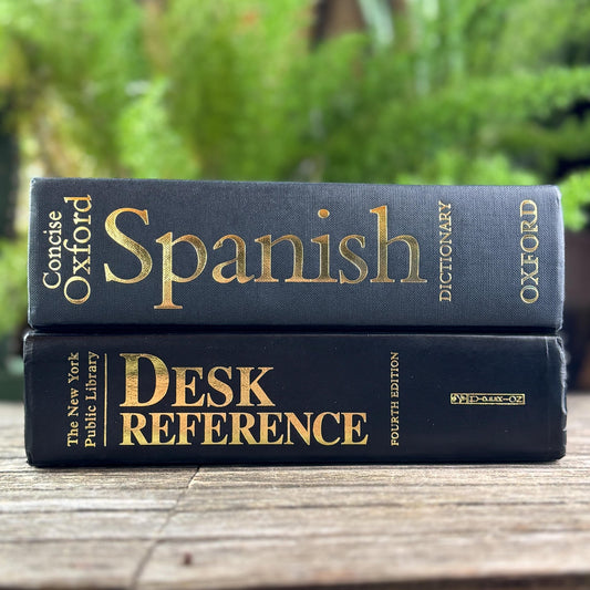 Black and Dark Gray Oversized Reference Book Set - Pretty Old Books