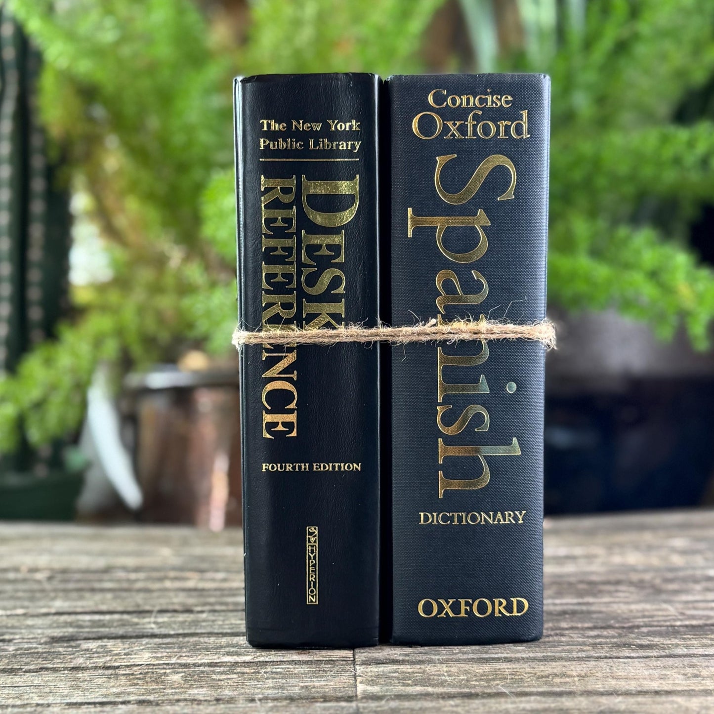 Black and Dark Gray Oversized Reference Book Set - Pretty Old Books
