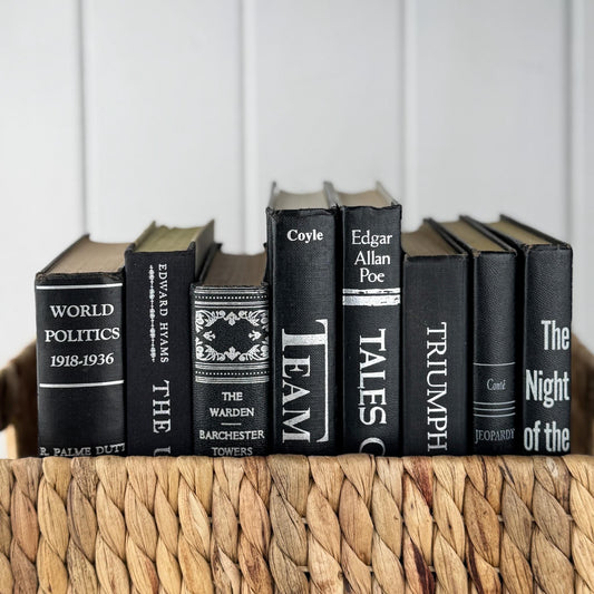Black and Silver Vintage Books for Decor, Mid - Century Modern Masculine Books By Color - Pretty Old Books