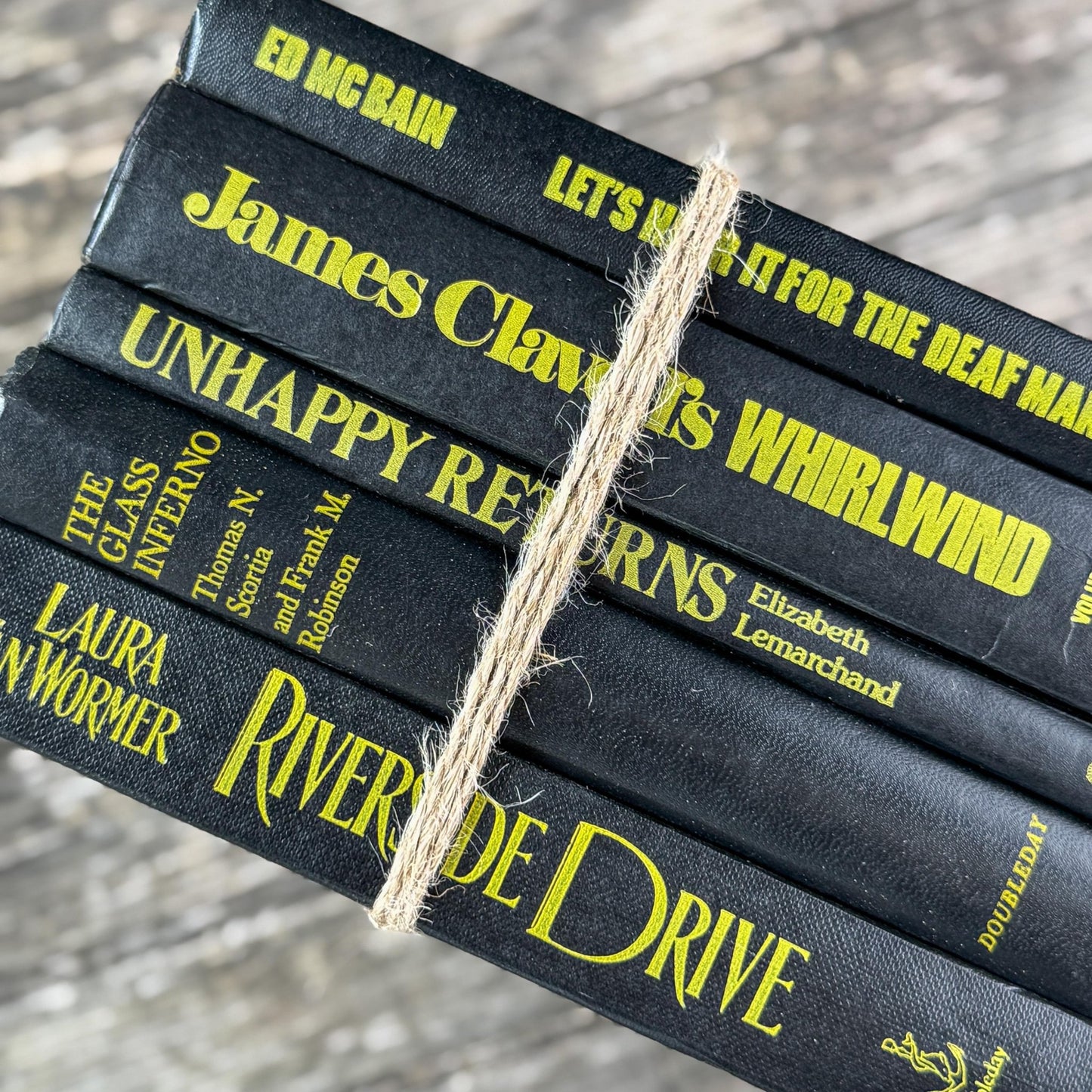 Black and Yellow Mid Century Book Bundle - Pretty Old Books