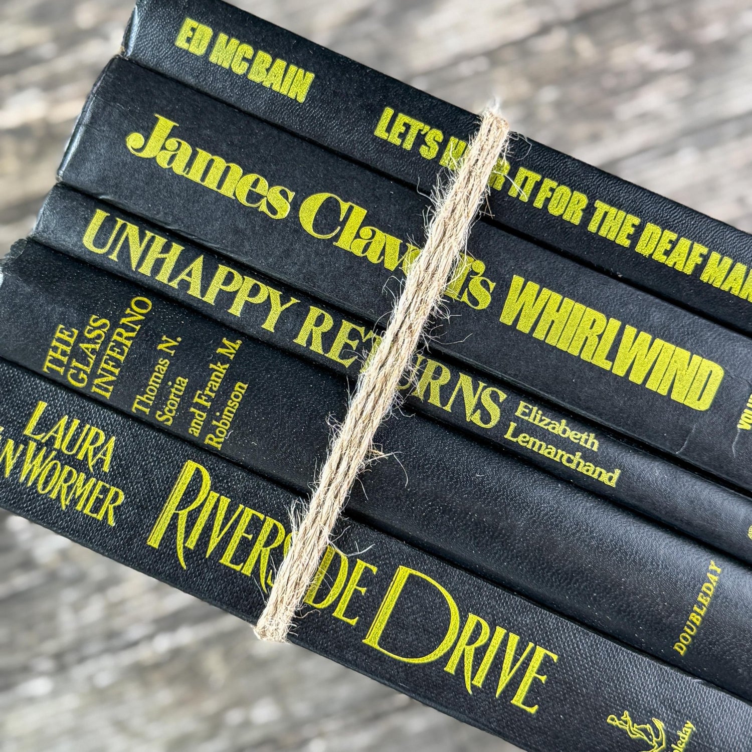 Black and Yellow Mid Century Book Bundle - Pretty Old Books