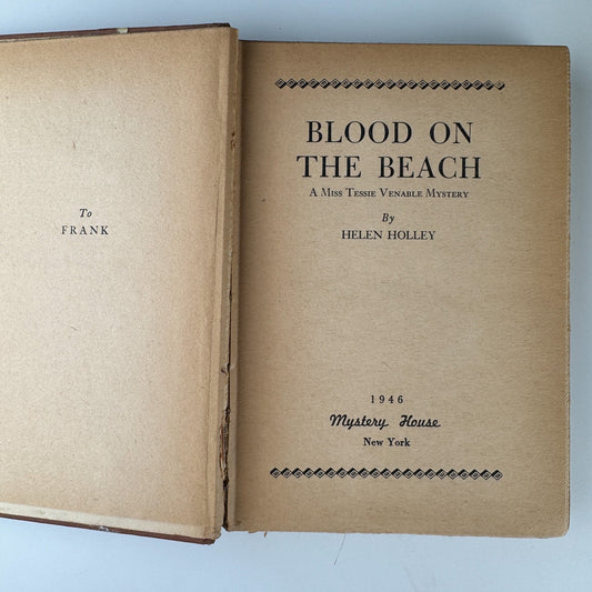 Blood on the Beach, Helen Holley, 1946 Mystery Novel - Pretty Old Books