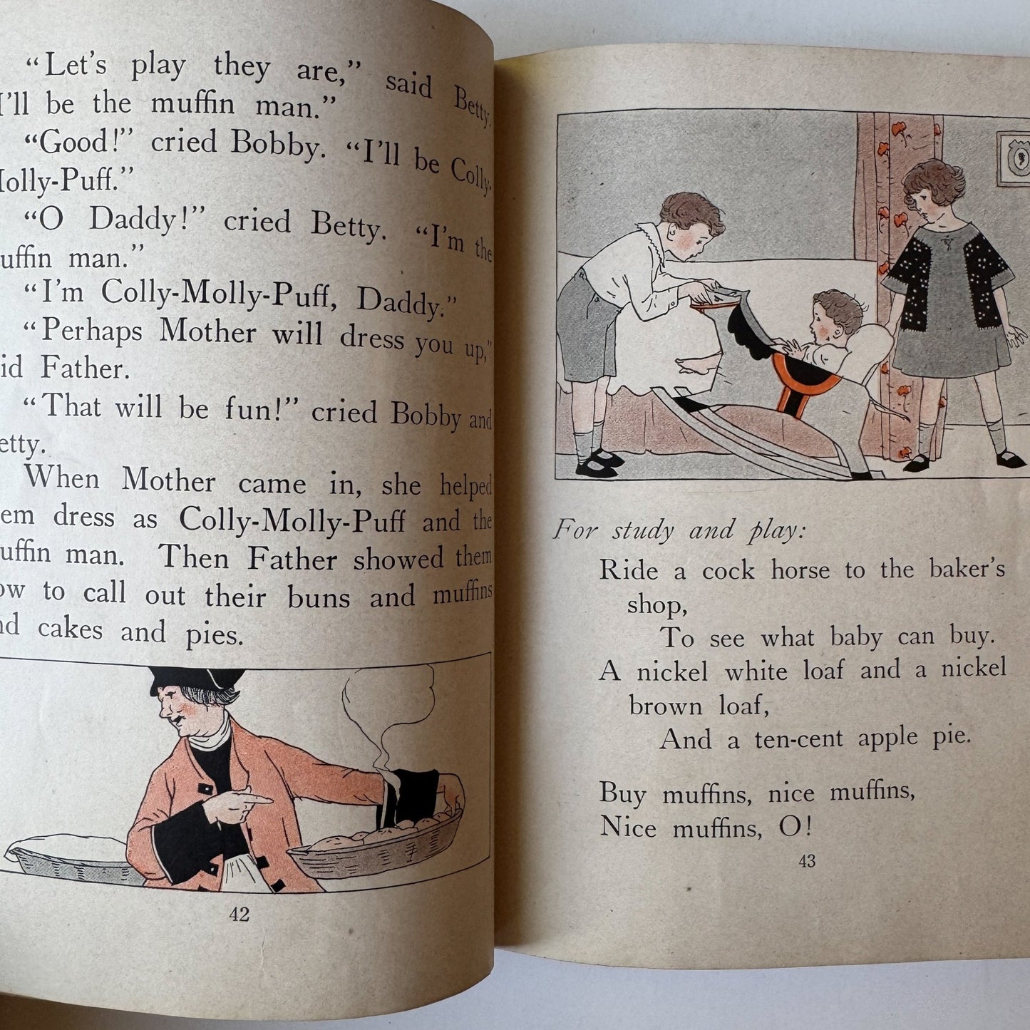 Bobby and Betty With the Workers, 1923, Antique Kids Book - Pretty Old Books