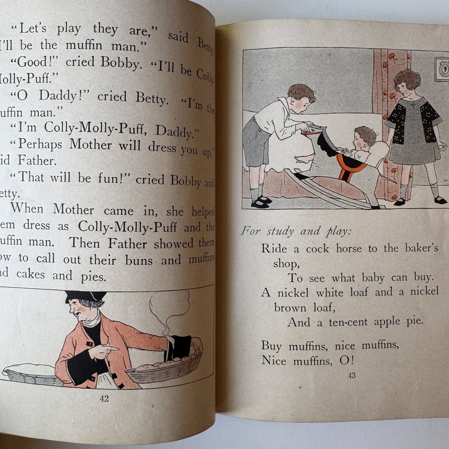 Bobby and Betty With the Workers, 1923, Antique Kids Book - Pretty Old Books