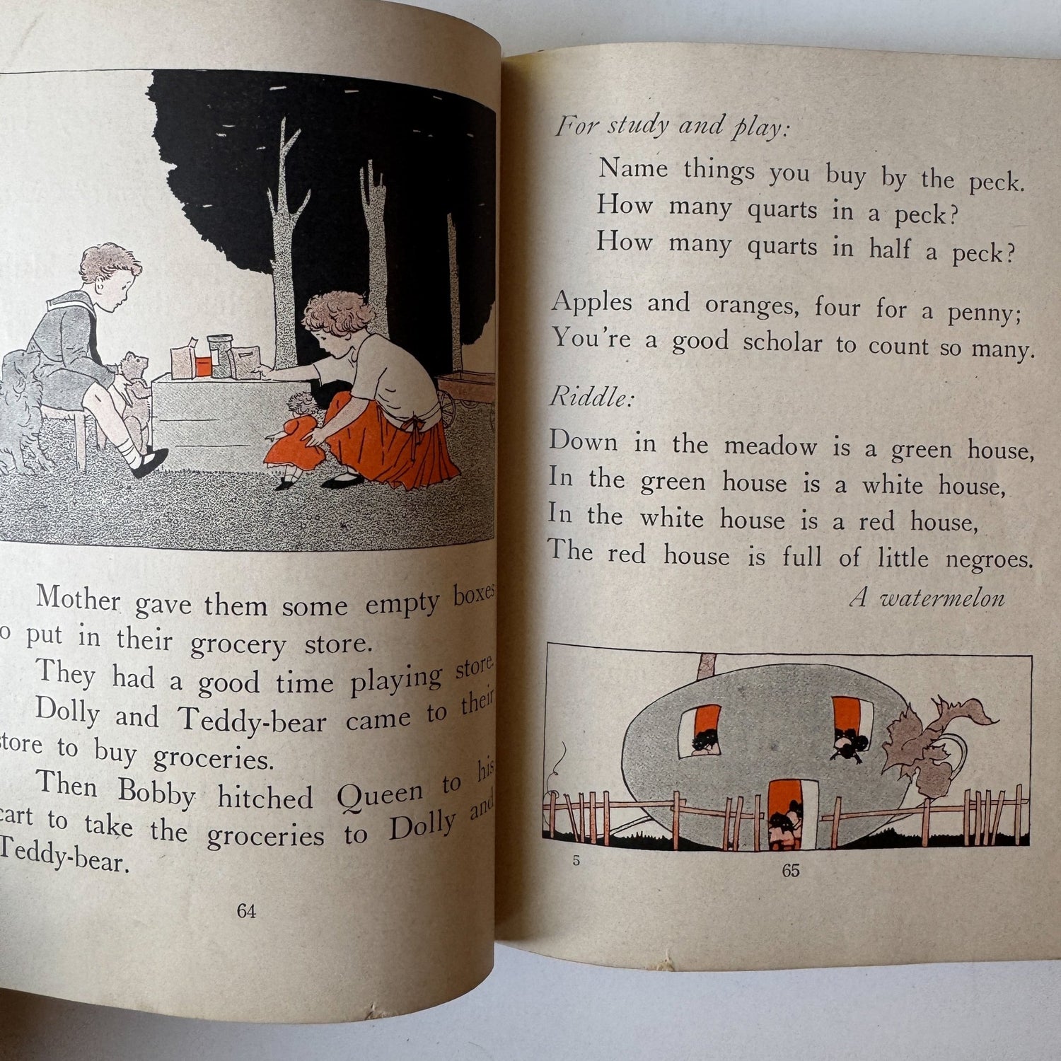 Bobby and Betty With the Workers, 1923, Antique Kids Book - Pretty Old Books