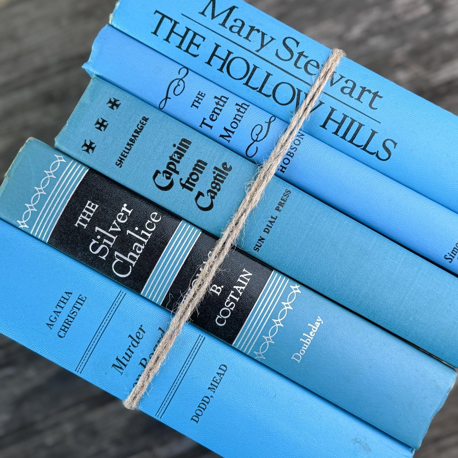 Bright Blue and Black Retro Decorative Books for Display - Pretty Old Books