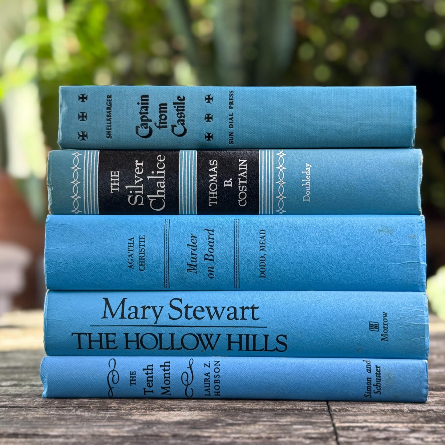 Bright Blue and Black Retro Decorative Books for Display - Pretty Old Books