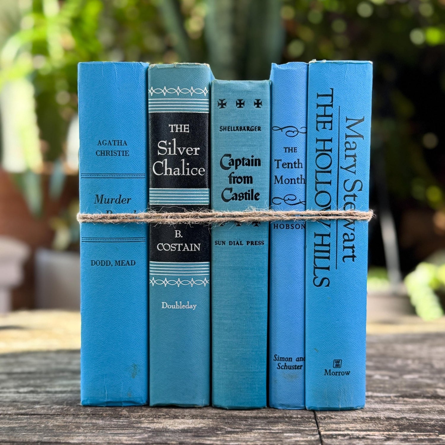 Bright Blue and Black Retro Decorative Books for Display - Pretty Old Books