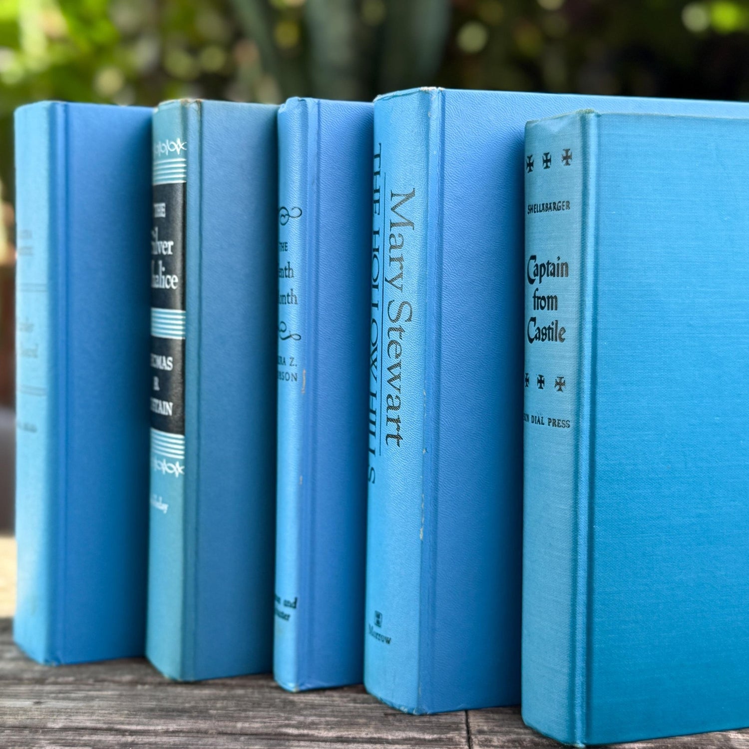 Bright Blue and Black Retro Decorative Books for Display - Pretty Old Books