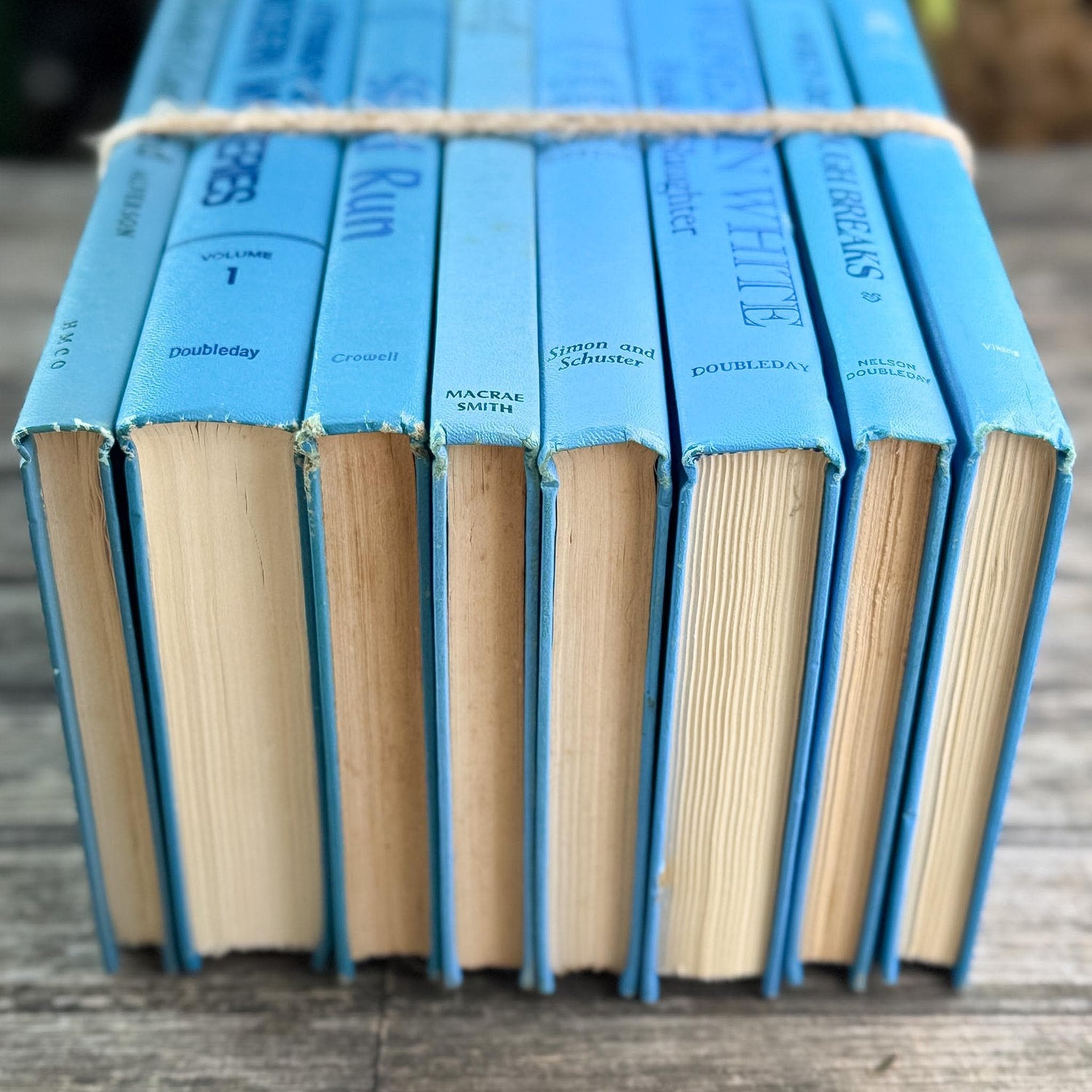 Bright Blue Retro Books for Display - Pretty Old Books