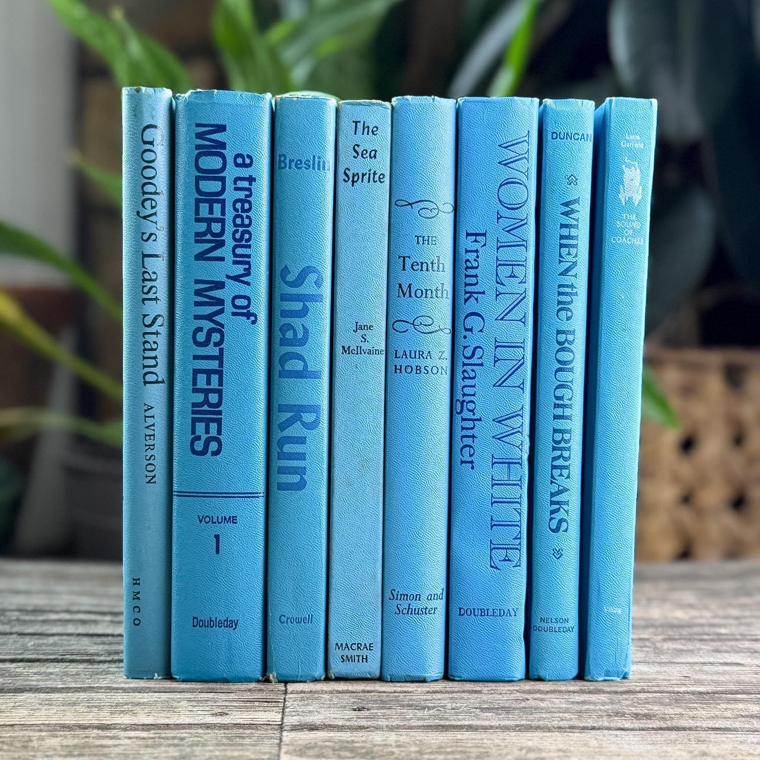 Bright Blue Retro Books for Display - Pretty Old Books