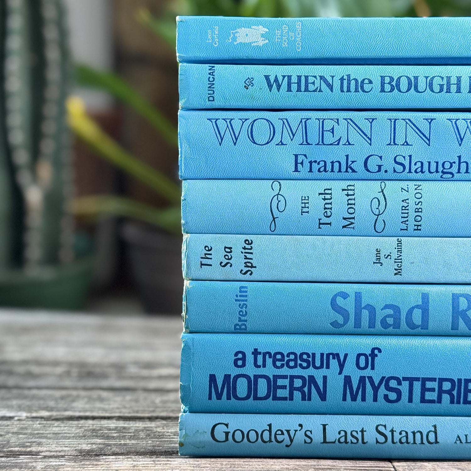 Bright Blue Retro Books for Display - Pretty Old Books