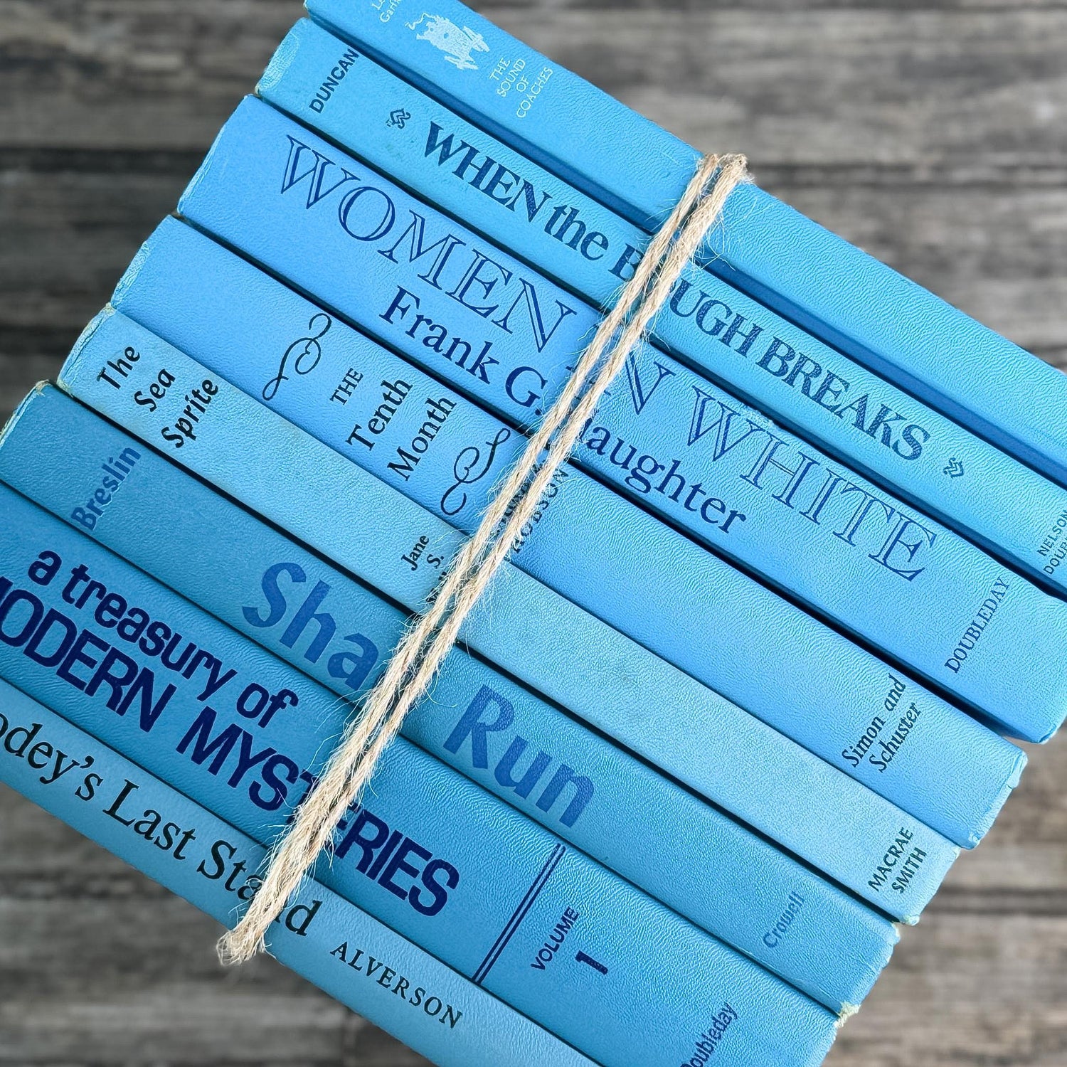 Bright Blue Retro Books for Display - Pretty Old Books
