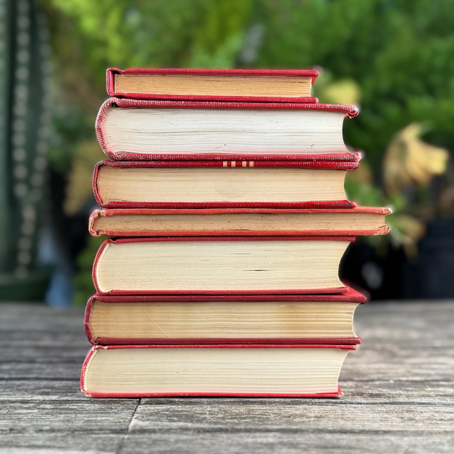 Bright Cherry Red Mid-Century Book Bundle for Shelf Styling - Pretty Old Books