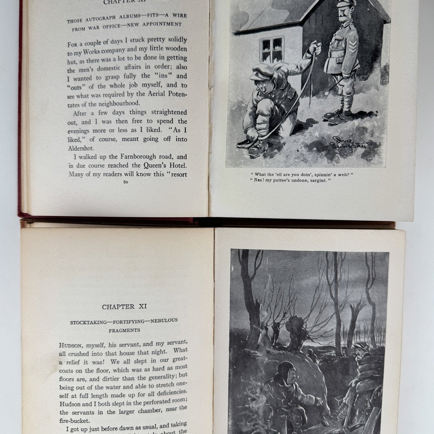 Bruce Bairnsfather Book Set, WWI Literature, Old Bill - Pretty Old Books