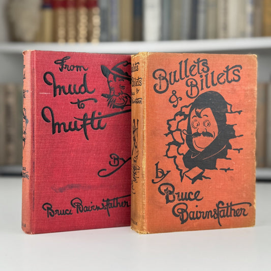 Bruce Bairnsfather Book Set, WWI Literature, Old Bill - Pretty Old Books
