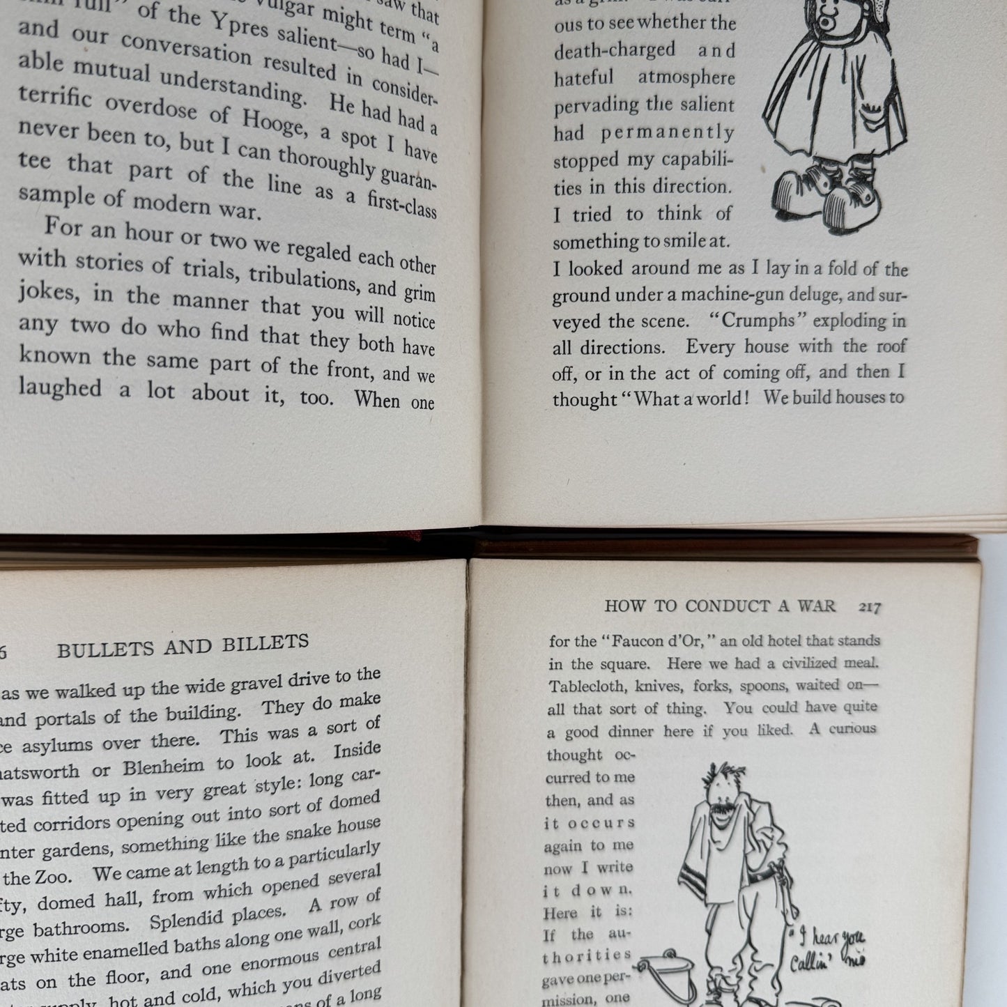 Bruce Bairnsfather Book Set, WWI Literature, Old Bill - Pretty Old Books