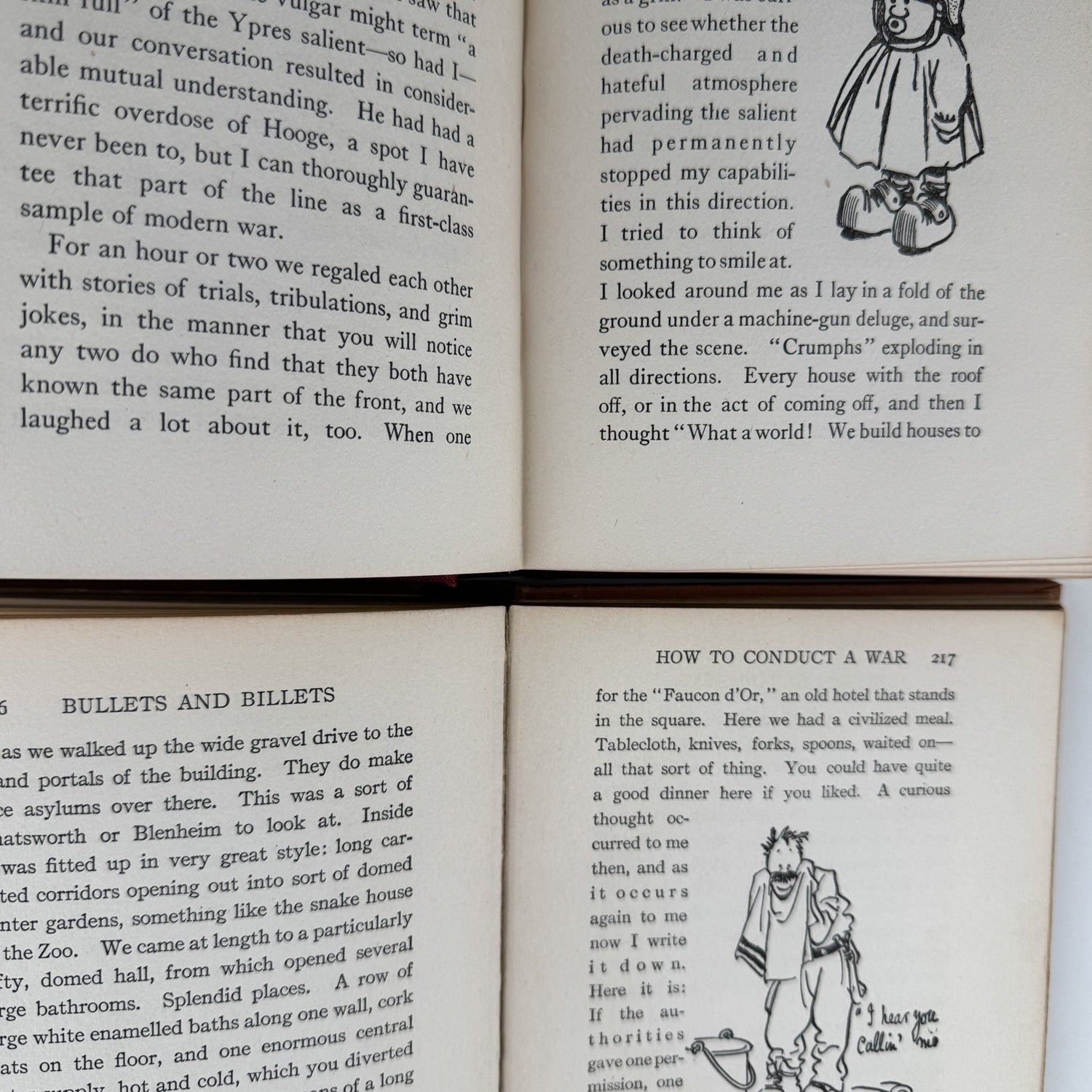 Bruce Bairnsfather Book Set, WWI Literature, Old Bill - Pretty Old Books