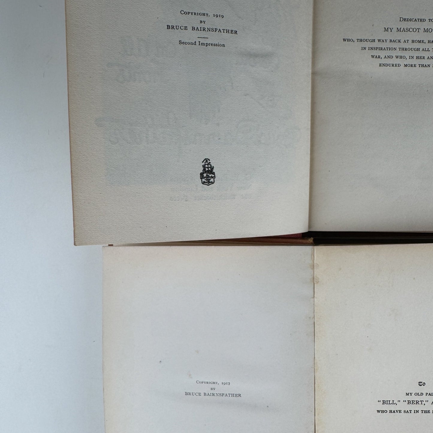 Bruce Bairnsfather Book Set, WWI Literature, Old Bill - Pretty Old Books