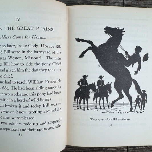 Buffalo Bill: Boy of the Plains, Childhood of Famous Americans, 1948 - Pretty Old Books