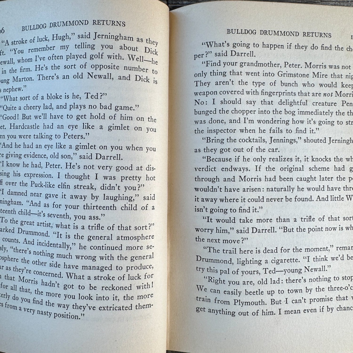 Bulldog Drummond Returns, H.C. McNeile 1932 Hardcover - Pretty Old Books
