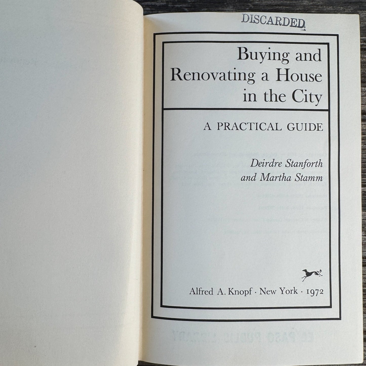 Buying and Renovating a House in the City, 1972 Hardcover - Pretty Old Books