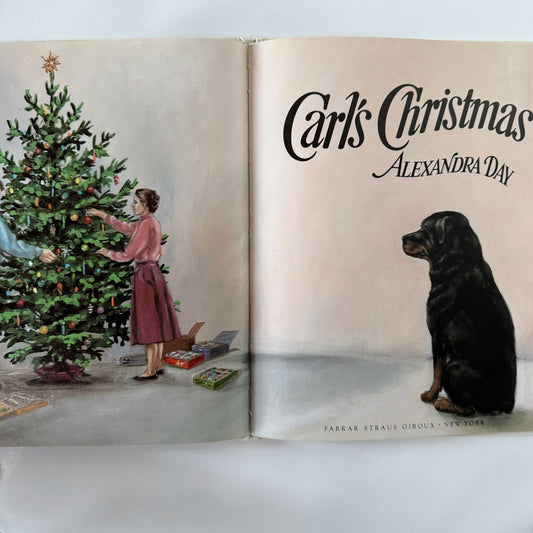 Carl's Christmas, 1991 Third Printing, Alexandra Day, Hardcover Dog Story - Pretty Old Books