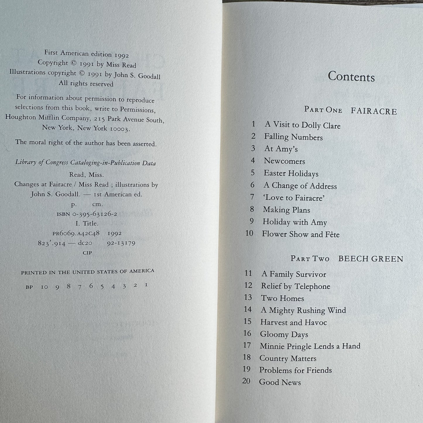 Changes at Fairacre, Miss Read, 1992, First American Edition - Pretty Old Books