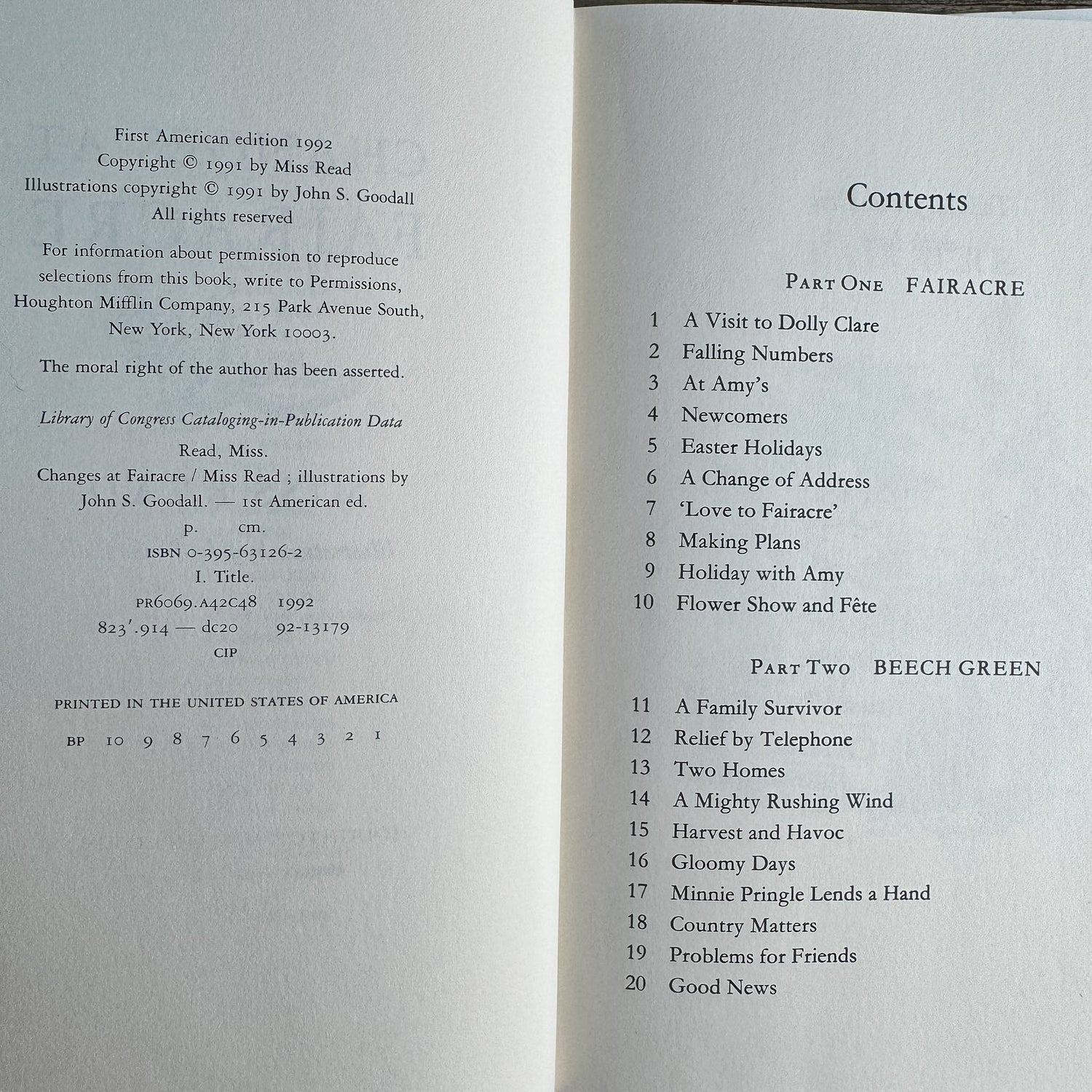 Changes at Fairacre, Miss Read, 1992, First American Edition - Pretty Old Books