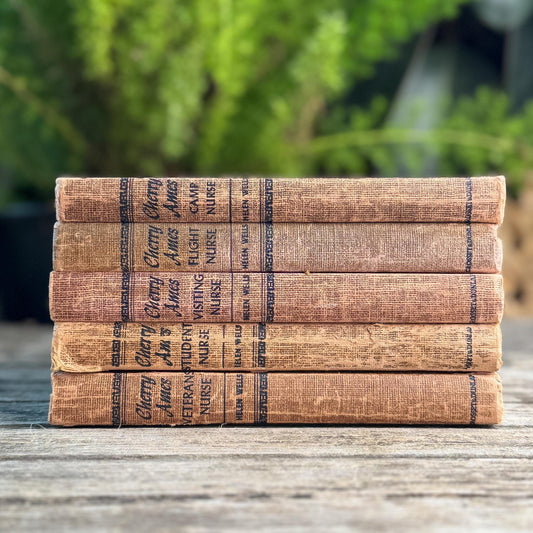 Cherry Ames Book Set for Girls, Vintage Rust Terra Cotta Neutral Book Bundle - Pretty Old Books