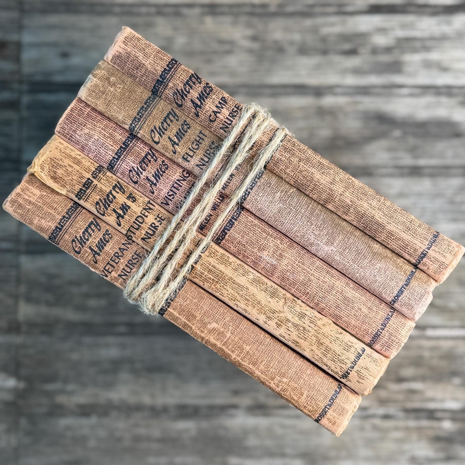 Cherry Ames Book Set for Girls, Vintage Rust Terra Cotta Neutral Book Bundle - Pretty Old Books
